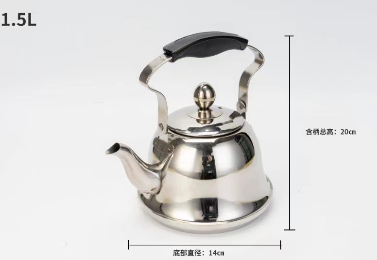 Stainless Steel Household Water Boiling Kettle Gas Stove Induction Cooker Kettle Large Capacity Whistle Gift Pot Kingdee Kettle