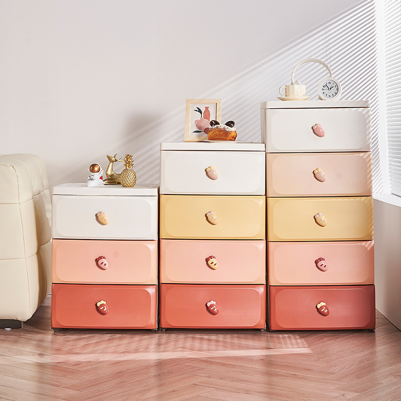 Light Luxury Bedroom Locker Children's Radish Cabinet High-End Elegant Storage Cabinet New Bedside Cabinet