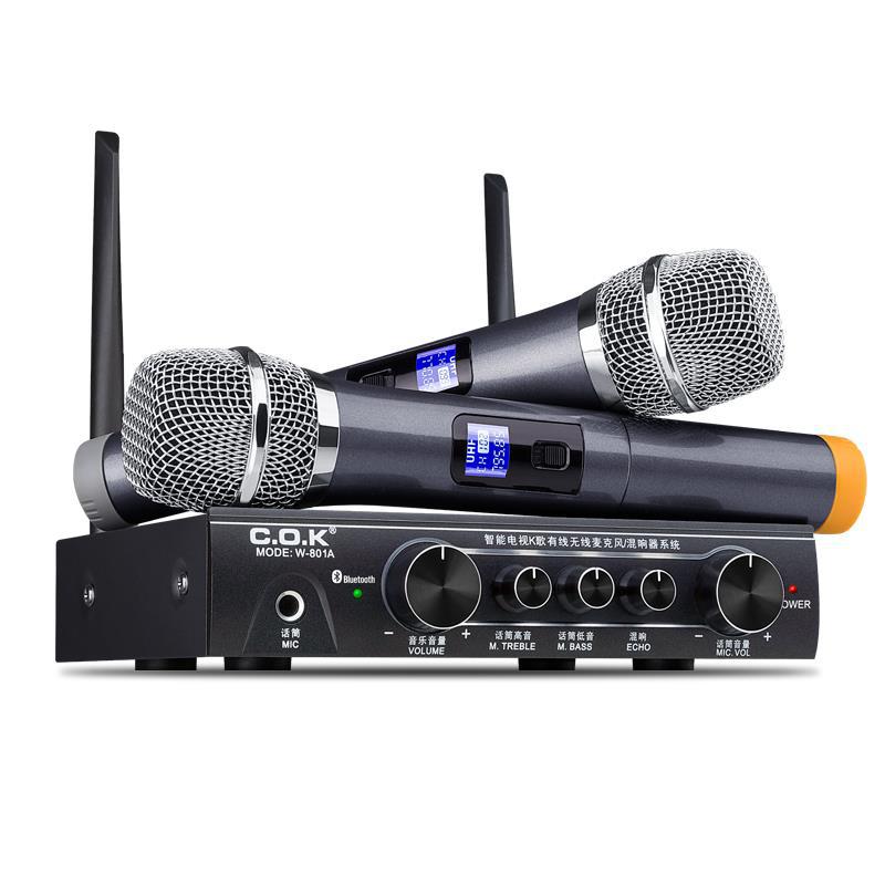 cokw-801无线话筒电视家用k歌家庭ktv手机蓝牙麦克风u段智能电视