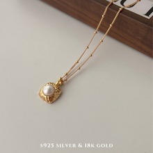 复古天然淡水珍珠项链饰品小众高级感锁骨颈链S925银网红毛衣链女