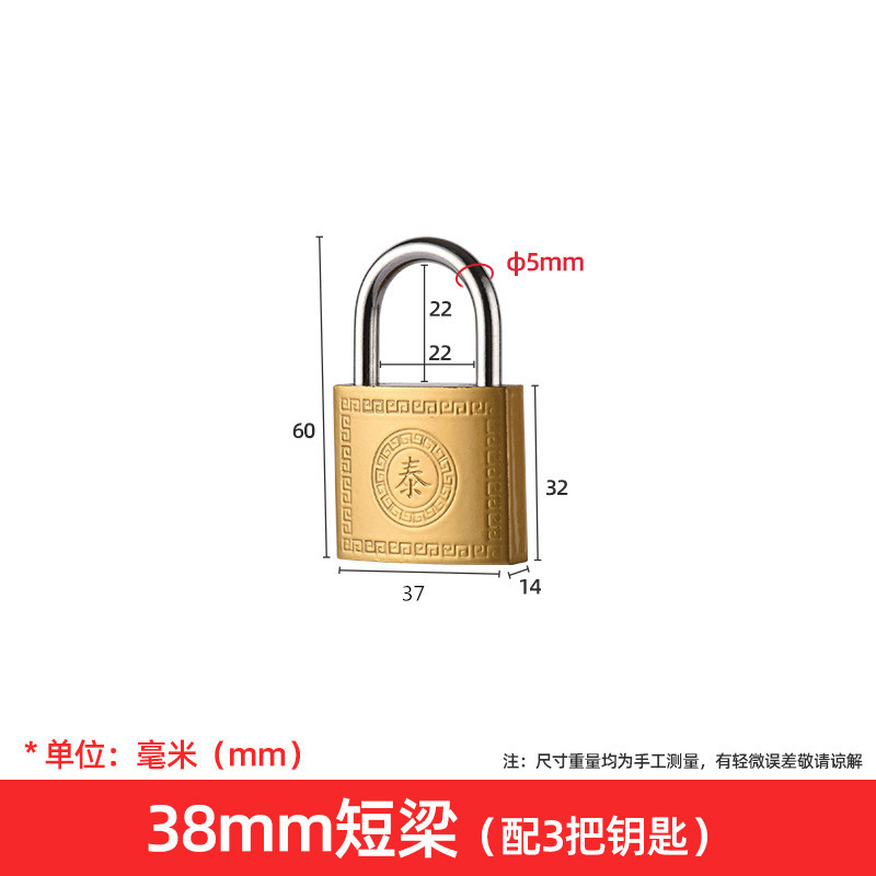 Padlock Factory Wholesale Multi-Model Meter Box Small Lock School Dormitory Lock Multi-Key Lock Imitation Copper Iron Padlock