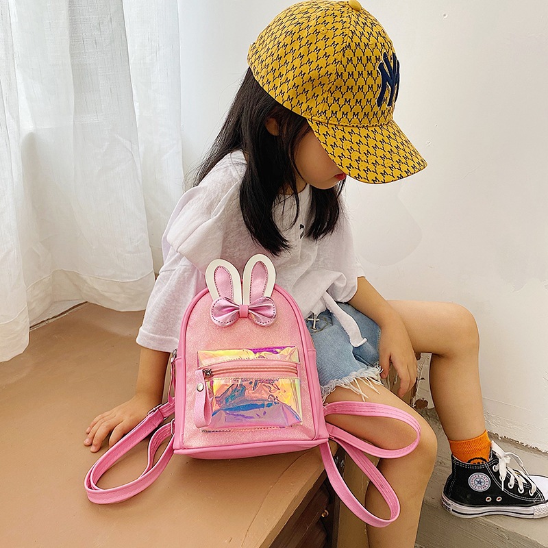Children's School Bag Shiny Backpack Colorful Shiny Girl Baby Cute Cartoon Stylish Princess Bag Small Bookbag