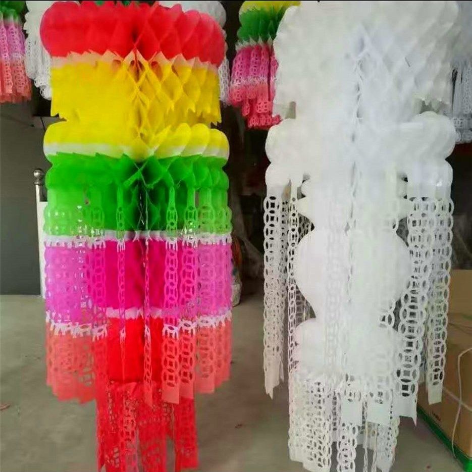 纸扎清明节灯笼祭祀殡葬新款七彩环保纸灯笼各种各样厂家直销超市