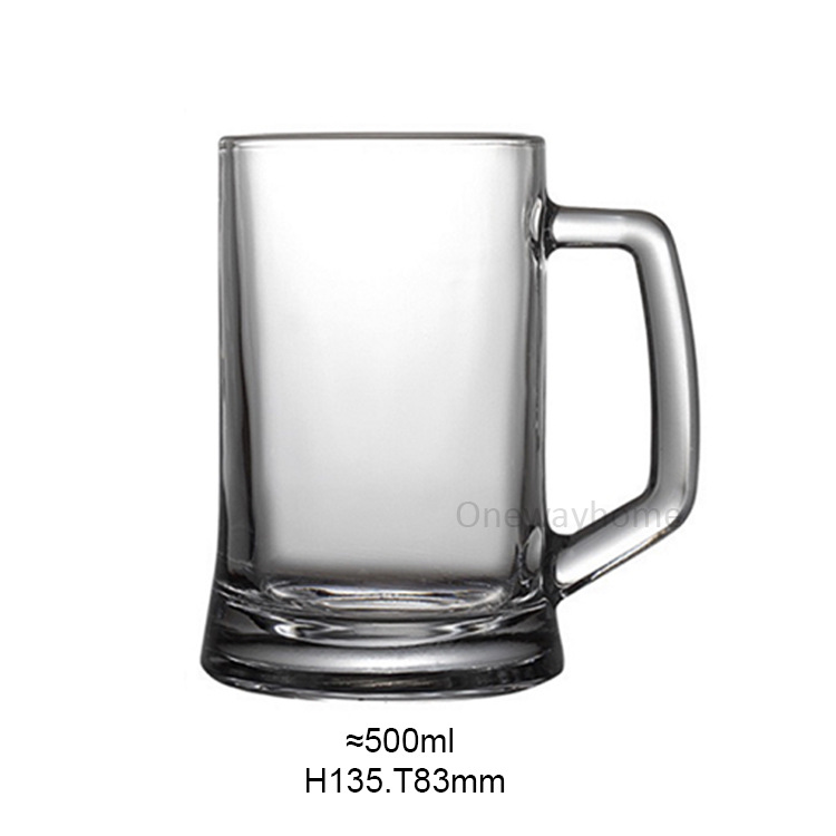 Beer Steins Large Capacity Transparent Glass with Handle Beer Mug Restaurant Bar Ktv Beer Steins Printable Advertising Cup