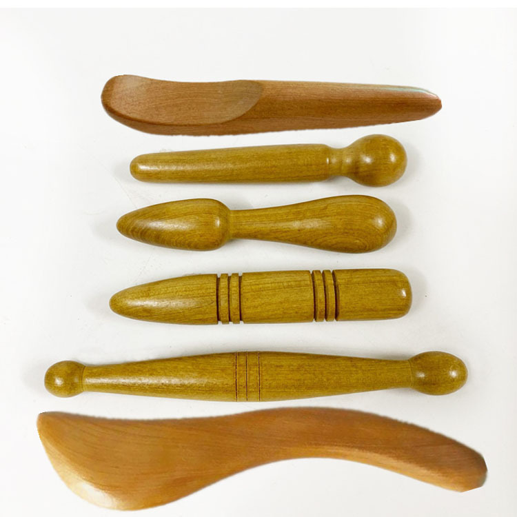 香木圆柱形穴位按压器圆针头部按摩器木质刮痧美容辅助工具