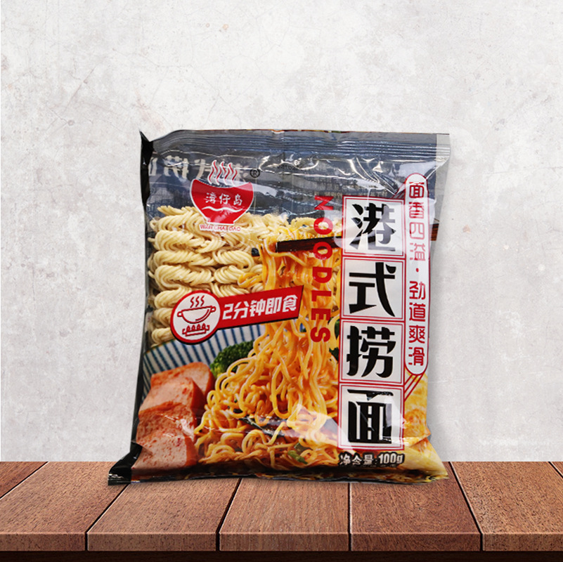 湾仔岛葱油拌面港式捞面配葱油酱方便面泡面公仔面速食早餐100g