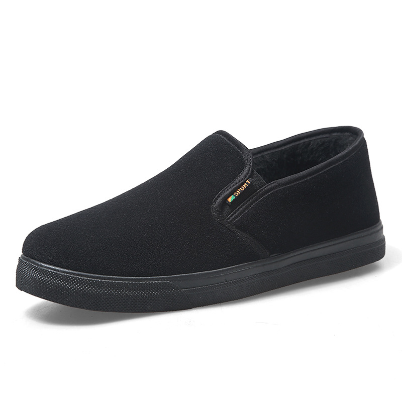 3153 Cotton Old Beijing Cloth Shoes Leisure Cloth Shoes Non-Slip Wear-Resistant Fleece-lined Black Cloth Shoes Pumps Tendon Bottom Breathable Dad