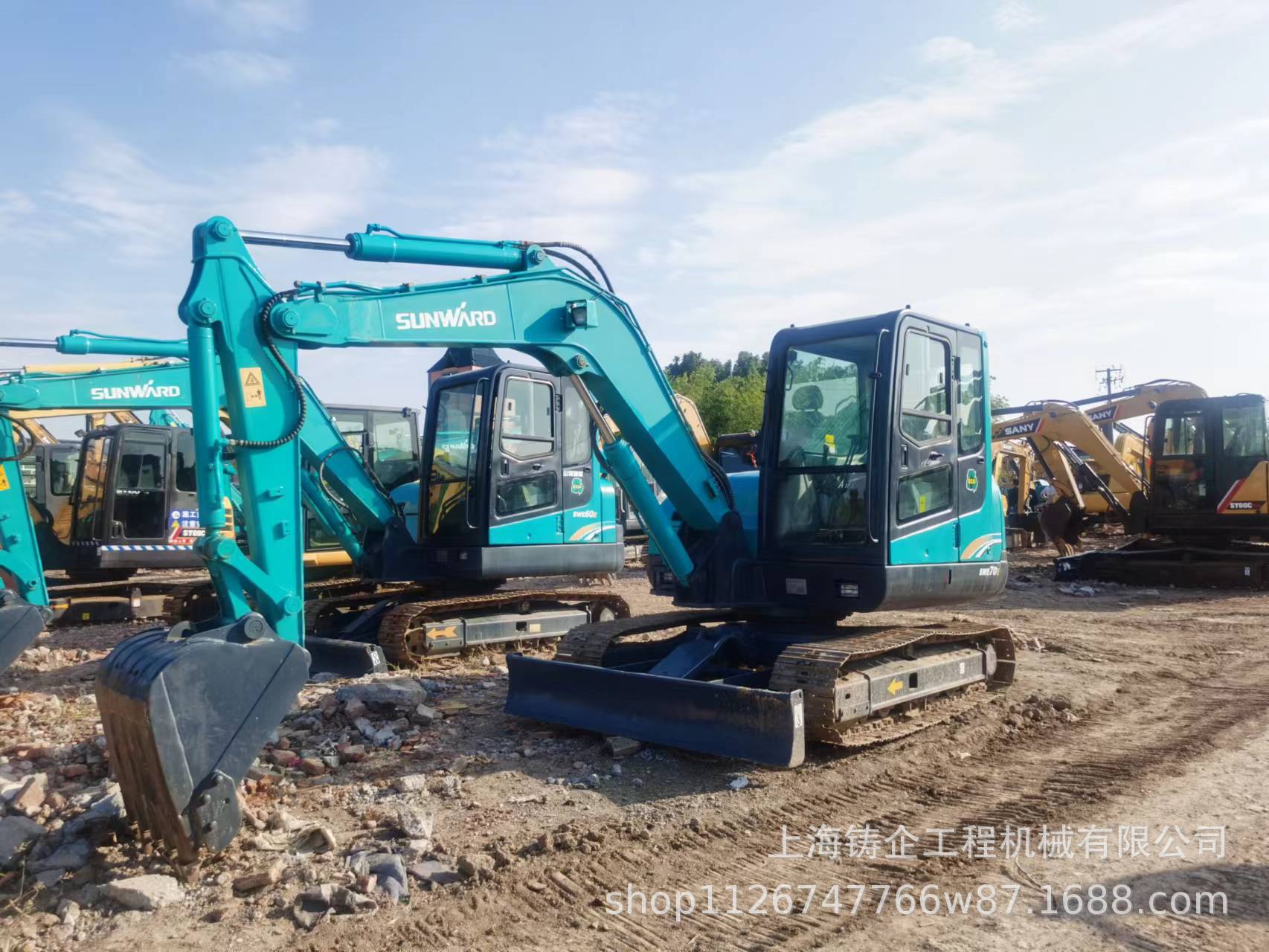 sunward山河智能swe70挖掘机7吨钩机九成新挖机履带式挖土机
