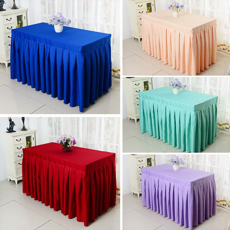 Printable Logo Solid Color Conference Tablecloth Cold Dining Table Skirt Hotel Banquet Wedding Activity Sign-in Rectangular Table Cover