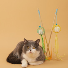灯笼逗猫棒 传统经典 麂皮流苏镂空彩色铁丝笼 宠物用品 猫猫玩具