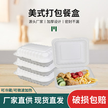 一次性PP汉堡盒美式96寸汉堡盒外卖打包盒方形塑料铰链快餐盒现货