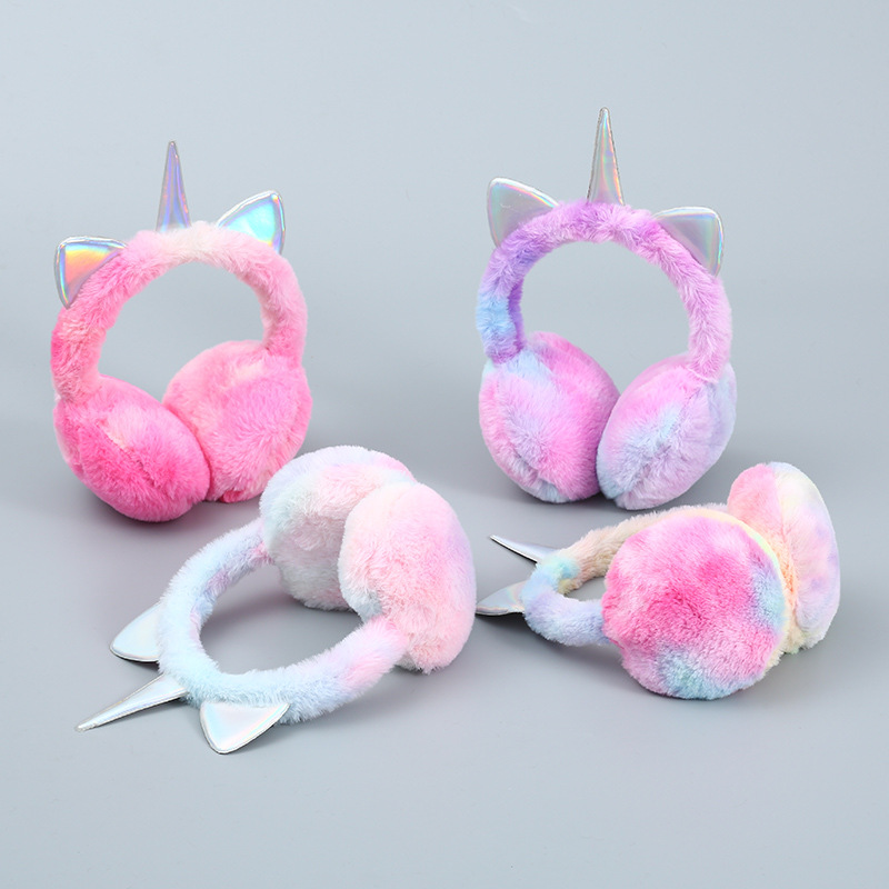 Winter Unicorn Earmuffs Warm Earmuffs Sequins Earmuff Cute Earflaps Warm-Keeping and Cold-Proof Plush Earmuffs Cross-Border