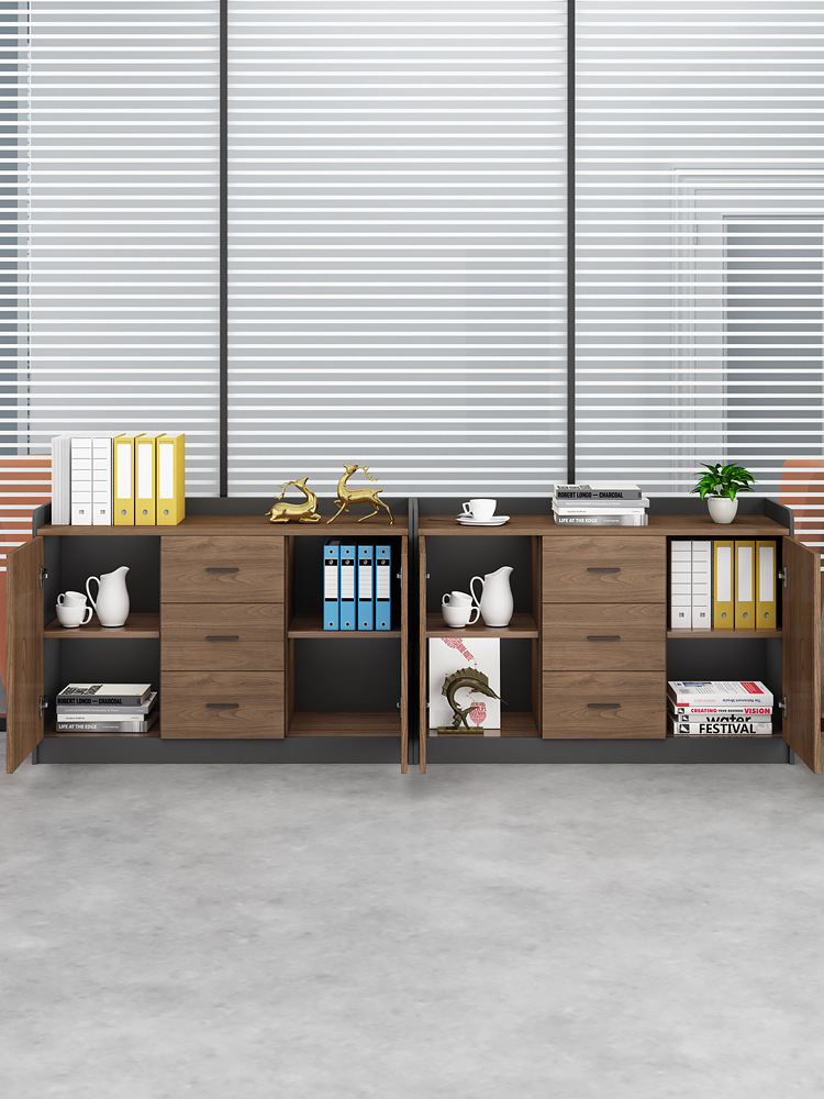 矮柜储物文件柜木质办公室抽屉柜酒店会议室茶水柜办公边柜置物柜