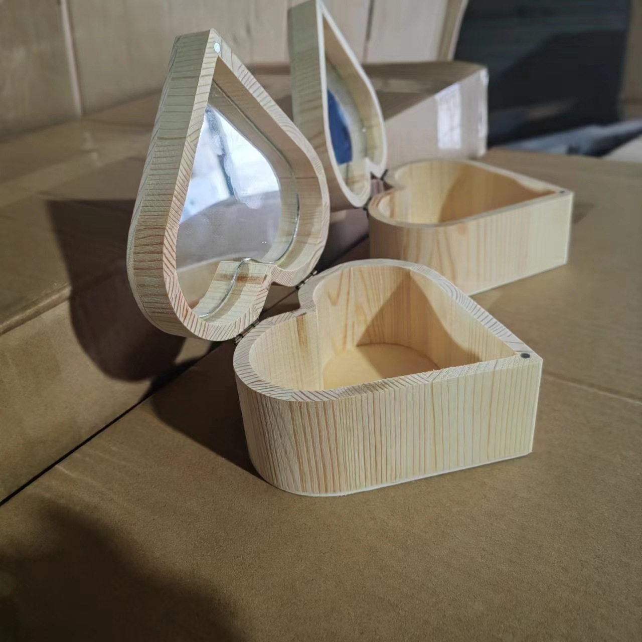 木质心形木盒 爱心盒子 礼品首饰盒包装盒 收纳木盒支持logo-阿里巴巴