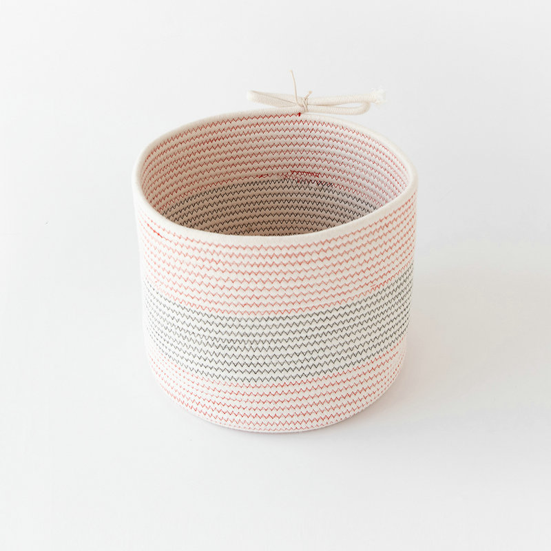 Cotton String Woven Bucket Thick Pink Three-Dimensional Simple Storage Dirty Clothes Basket Sundries Toy Storage Laundry