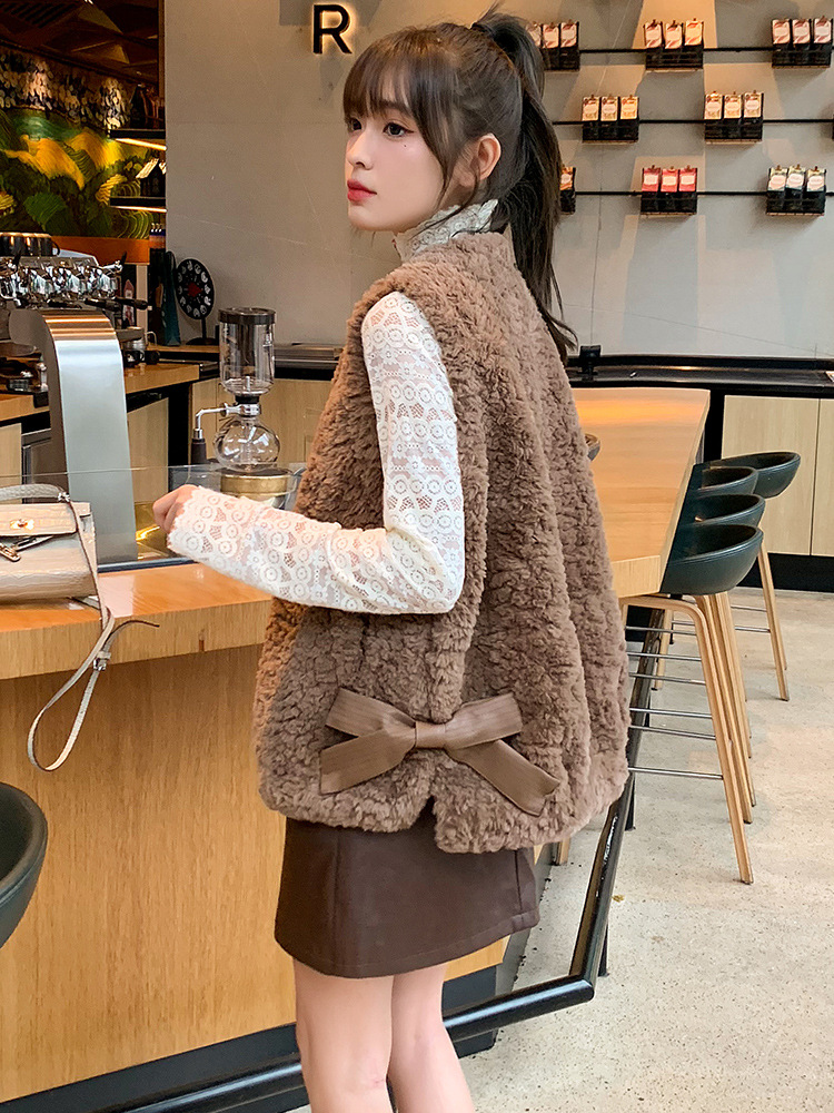 獭兔毛皮草马甲女