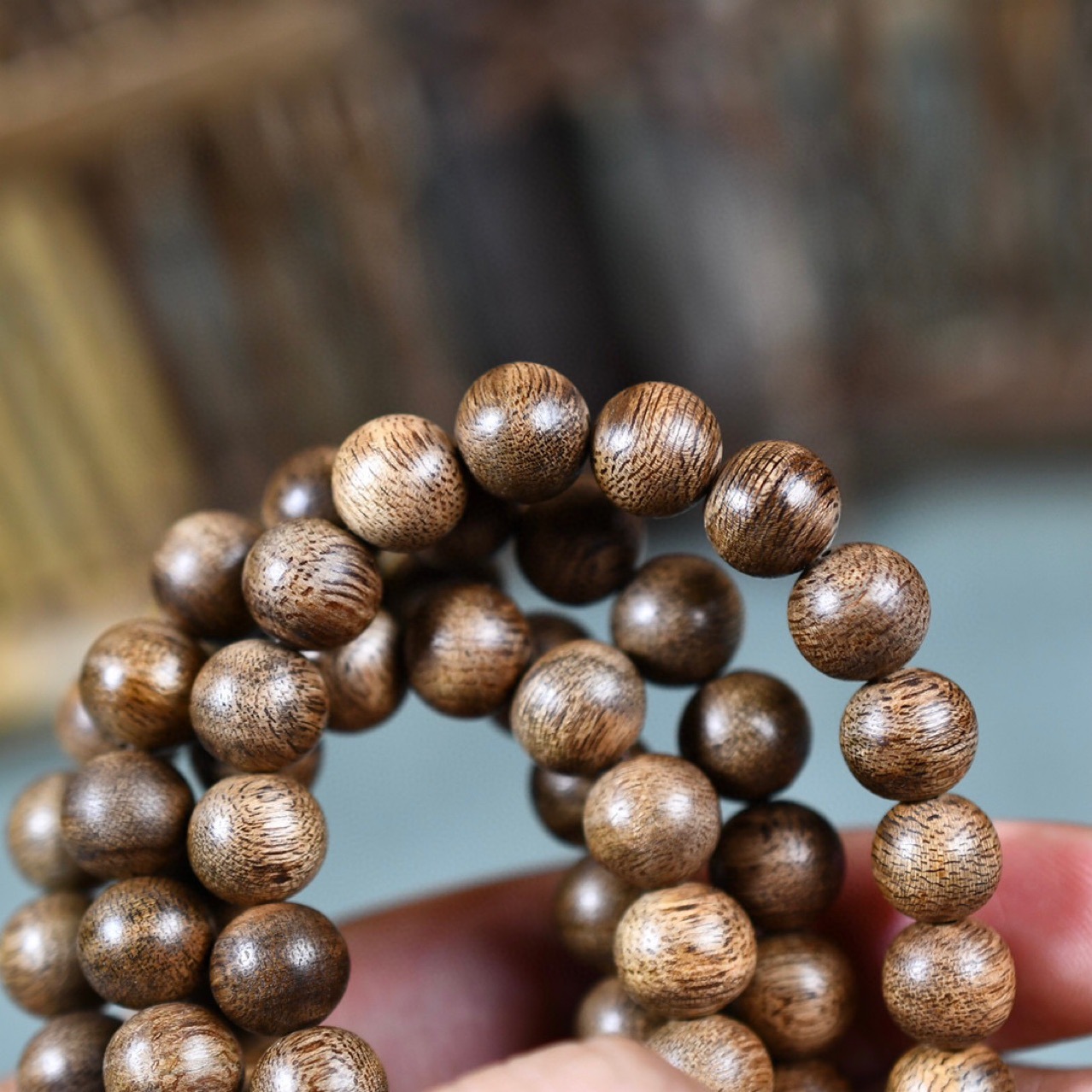 海南虫漏沉香手串108颗 8mm 6mm 清凉甘甜 韵味多重变化