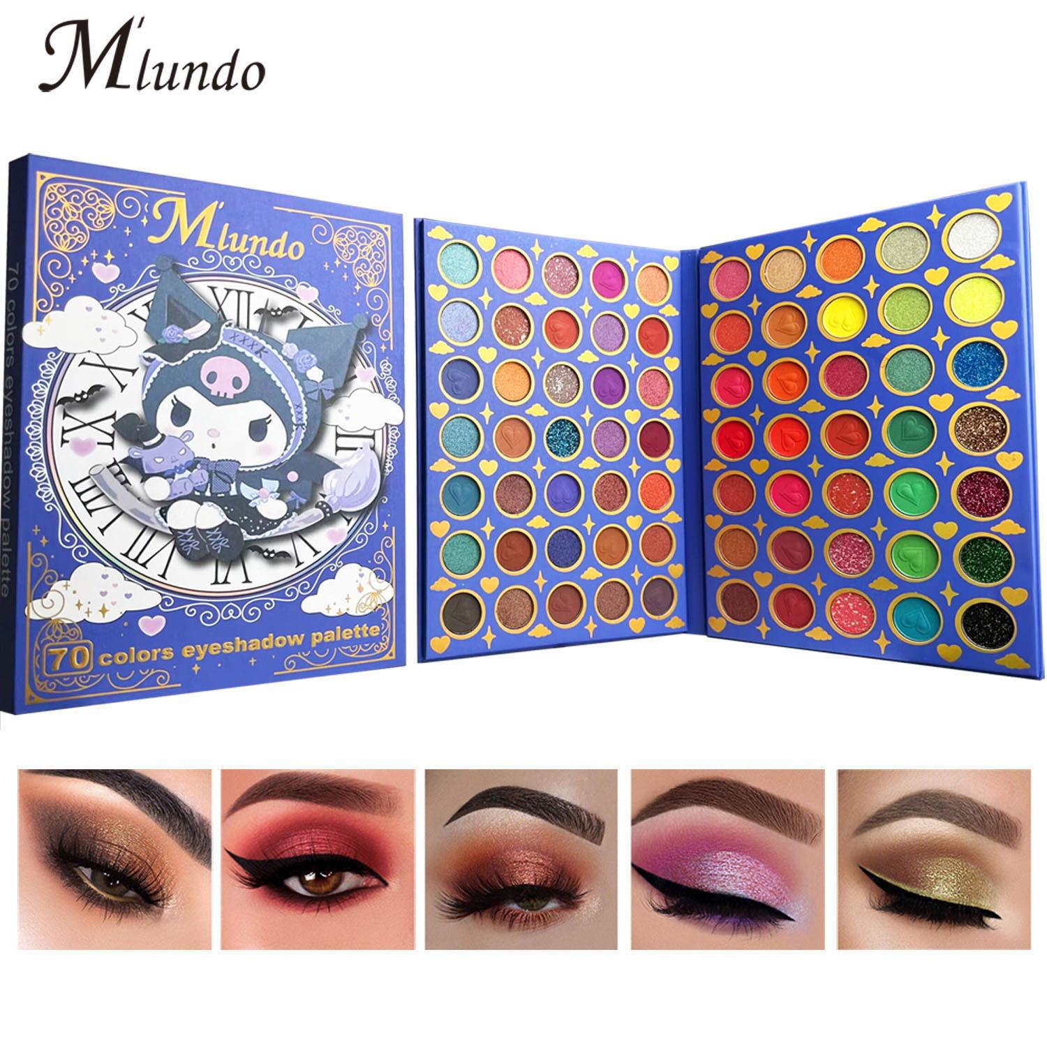 Foreign Trade Cross-Border Mlundo70 Color Shimmer Matte Mixed Boxed Paper Eye Shadow Easy to Color Eye Shadow Plate Makeup Wholesale