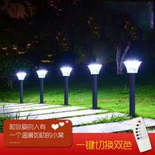 户外太阳能草坪灯不锈钢外壳LED方形插地灯 公园草地灯