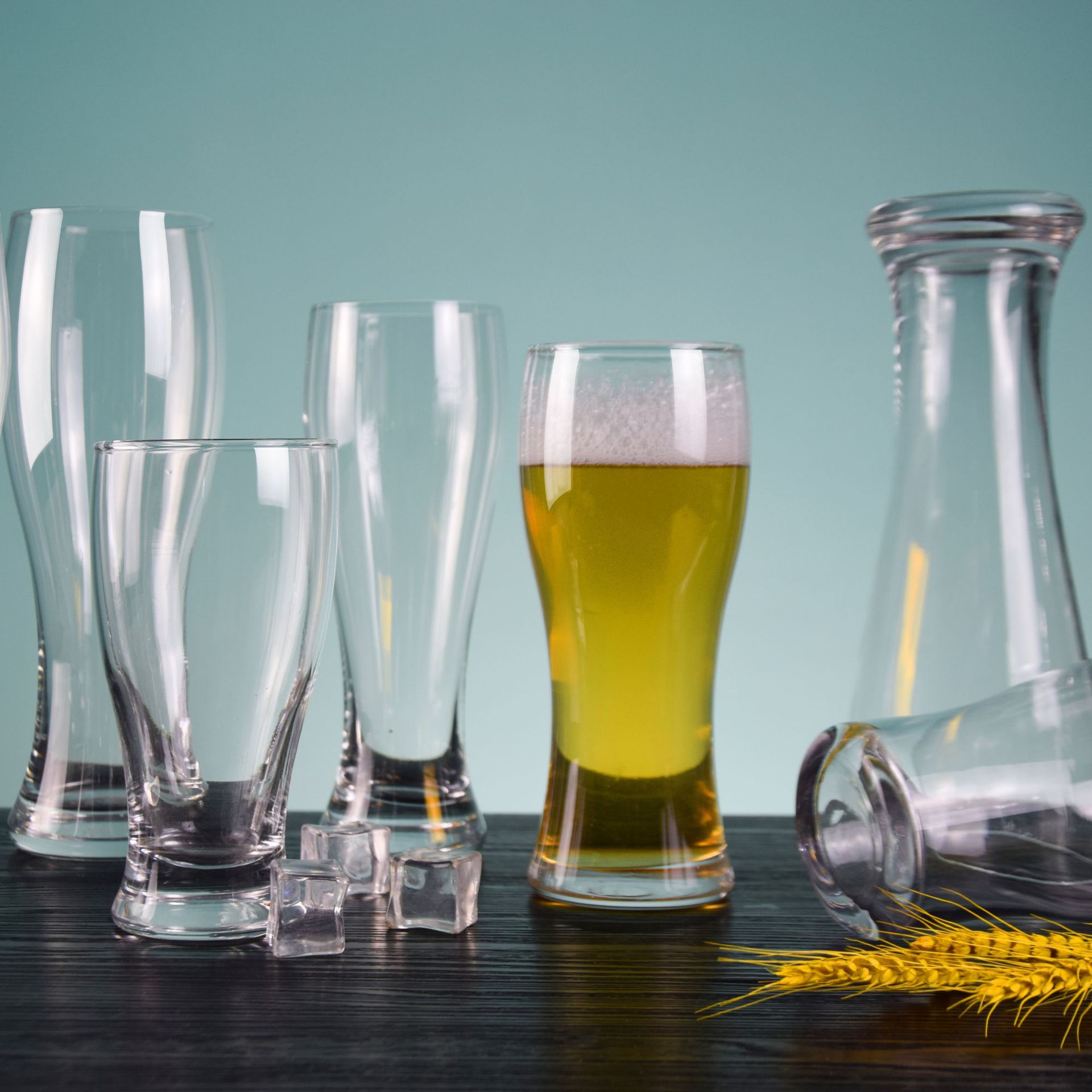 高款收腰啤酒杯玻璃酒吧创意个性精酿小麦大号扎啤杯酒吧专用酒杯