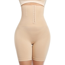 High Waisted Tuck Pants Women's Postpartum Waist-Slimming Belly Contracting and Hip Lifting Tights Buckle Adjustable Seamless Boxer plus Size Shaping Pants