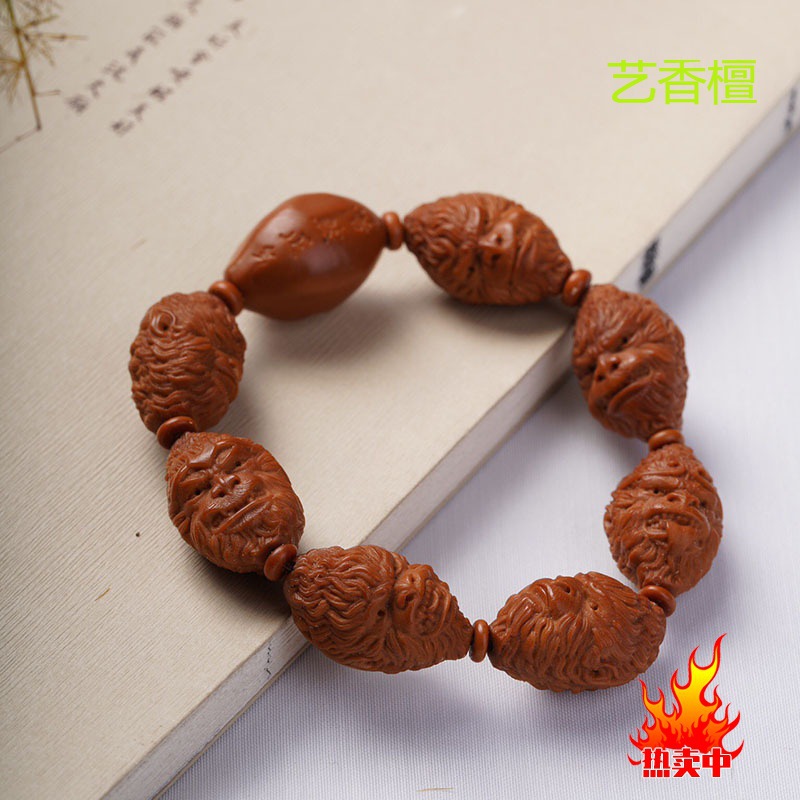 橄榄核手串手工刻头像大圣文玩男款大籽短圆橄榄胡手