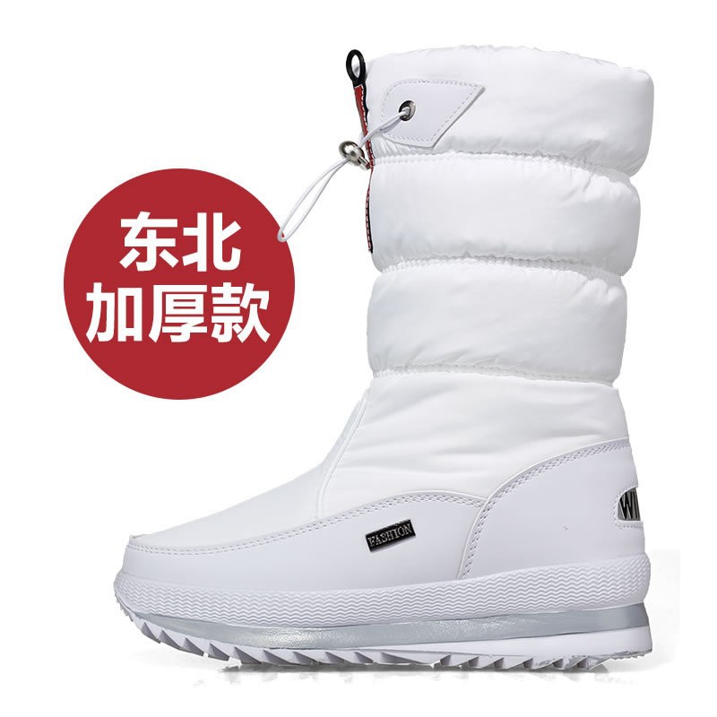 Foreign Trade Winter Fleece-Lined Women's Snow Boots Non-Slip Warm Thickened Middle Casual Cotton Boots Non-Slip Large Size Women's Cotton Shoes