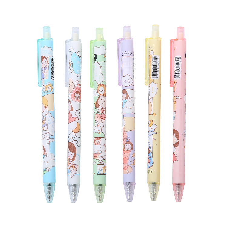 Hemp Meat Gel Pen Pen Set Ins Good-looking Student 0.5mm Press Pen Girl Cute Water-Based Paint Pen Pressing Pen