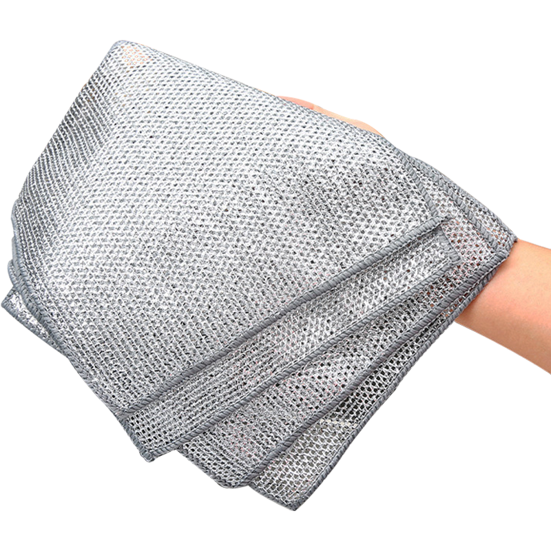 ql@达福芮钢丝球双面银丝抹布厨房金属丝清洁刷洗锅碗百洁布6