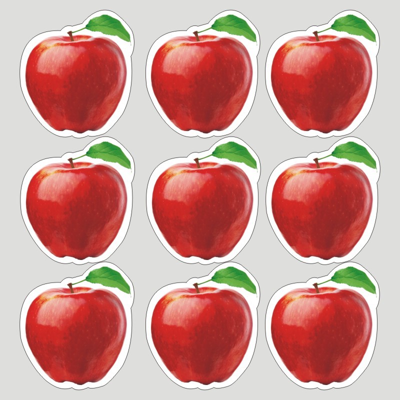 苹果纸贴画红苹果贴纸散片活动签到卡可写字贴水果apple stickerc