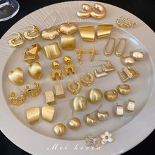 New Trendy Geometric Gold Stud Earrings for Women Jewelry