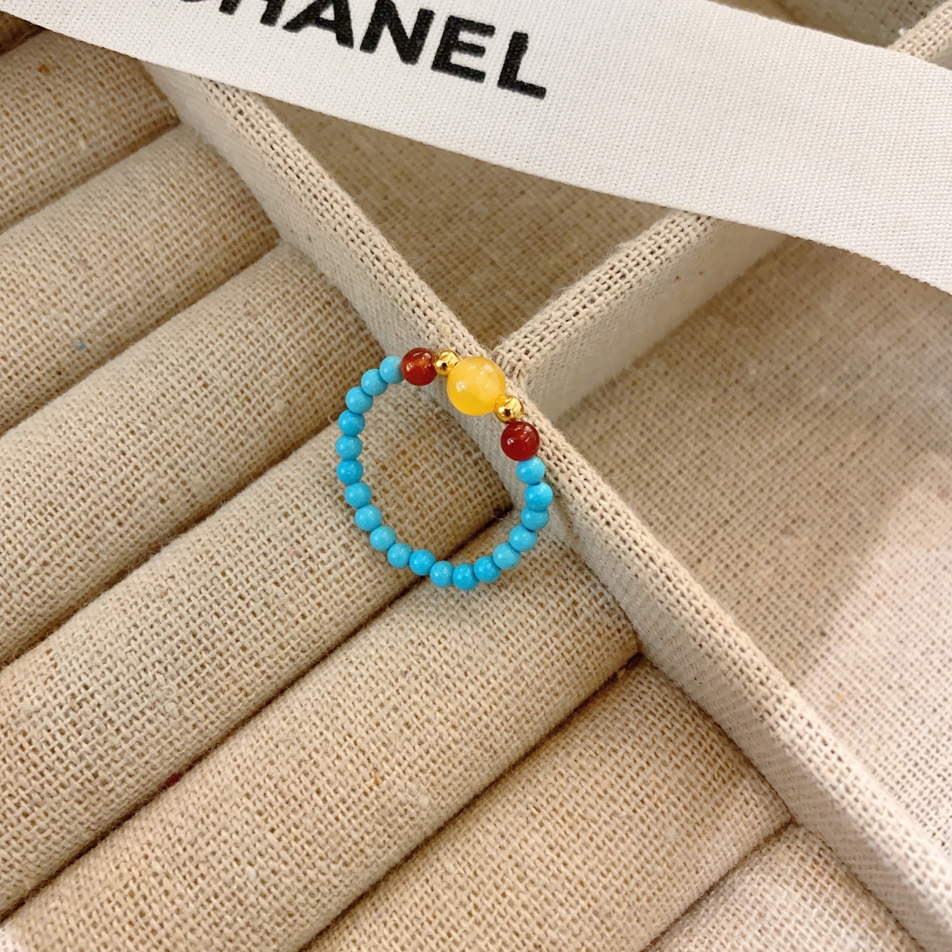 绿松石南红蜜蜡小米珠串珠戒指女2mm细款文玩食指环-阿里巴巴