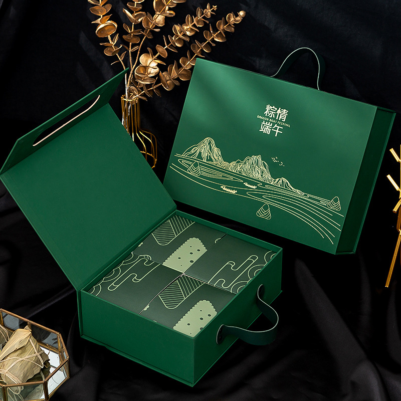 端午粽子礼盒高档手提翻盖外包装盒新款送礼节日礼物空盒批发现货