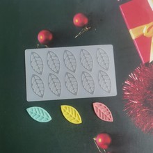 硅胶10连镂空叶子巧克力模具蛋糕DIY果冻布丁蛋糕模具烘焙工具