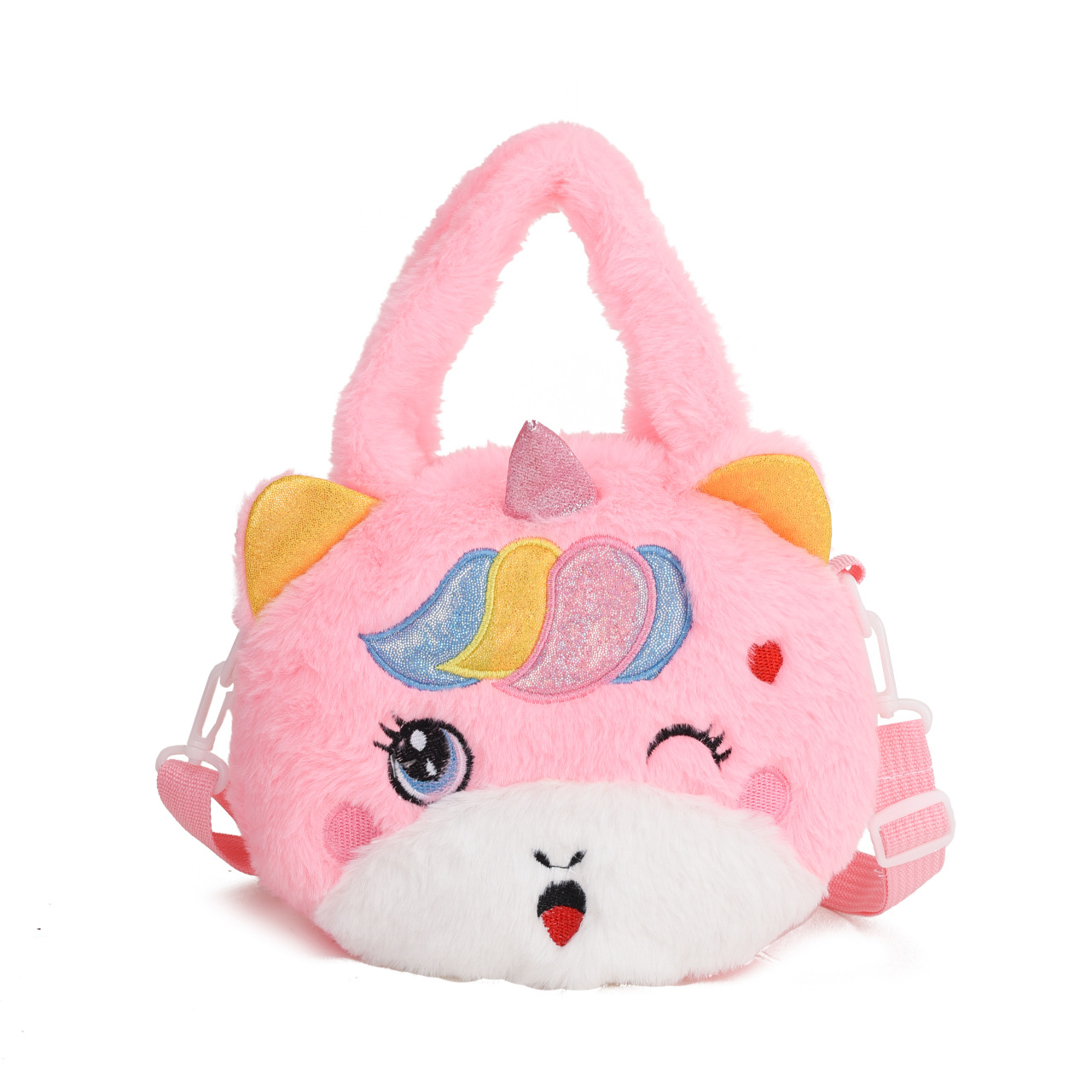 In Stock Plush Unicorn Crossbody Bag Cute Lady Fashion Shoulder Bag Cell Phone Storage Bag Coin Purse Children's Bags