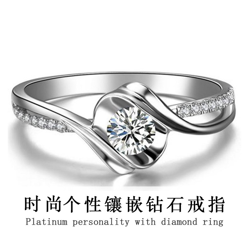 18k金au750戒指南非真钻石戒指18k金戒指时尚结婚戒指女真金真钻