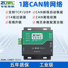 CAN转网络CAN总线协议转以太网RJ45网口模块工业级CANBUS网关透传