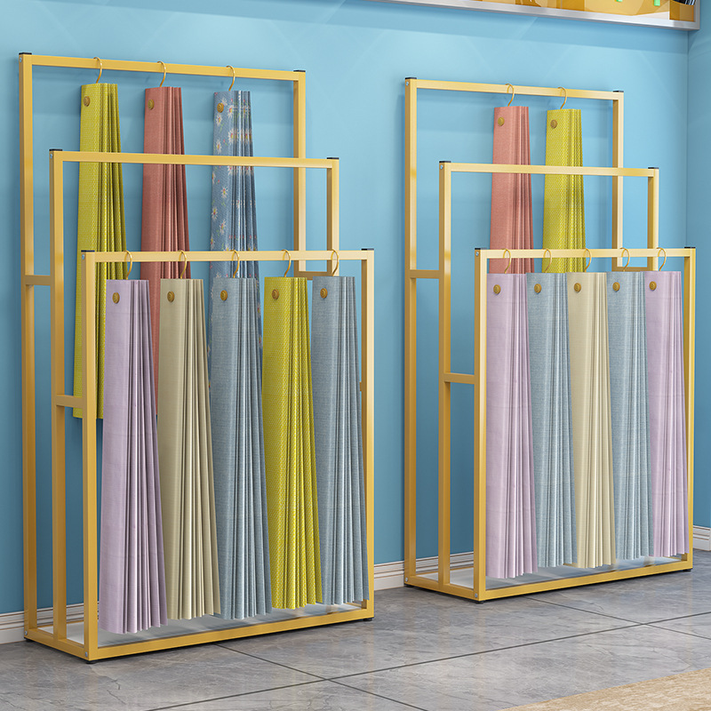 窗帘小样帘展示架吊卡展示架丝巾展士架会布艺布料样品色卡陈列柜