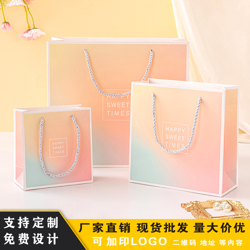 gift bag gift high sense handbag simple lipstick gift bag foreign trade paper bag cloth bag