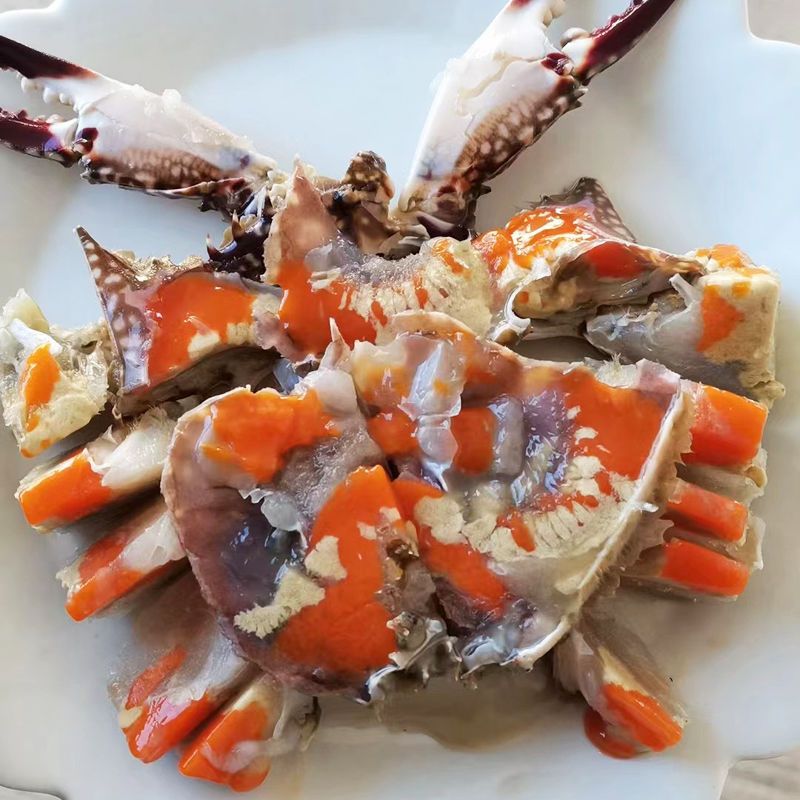 蟹舟山红膏呛咸宁波炝鲜活腌制冷冻生吃即食螃蟹梭子蟹厂一件批发