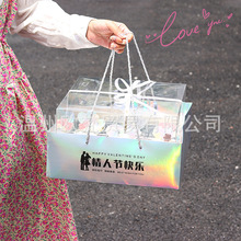 新款520情人节快乐九宫格纸杯礼盒透明手提盒蛋糕装饰蛋糕盒子