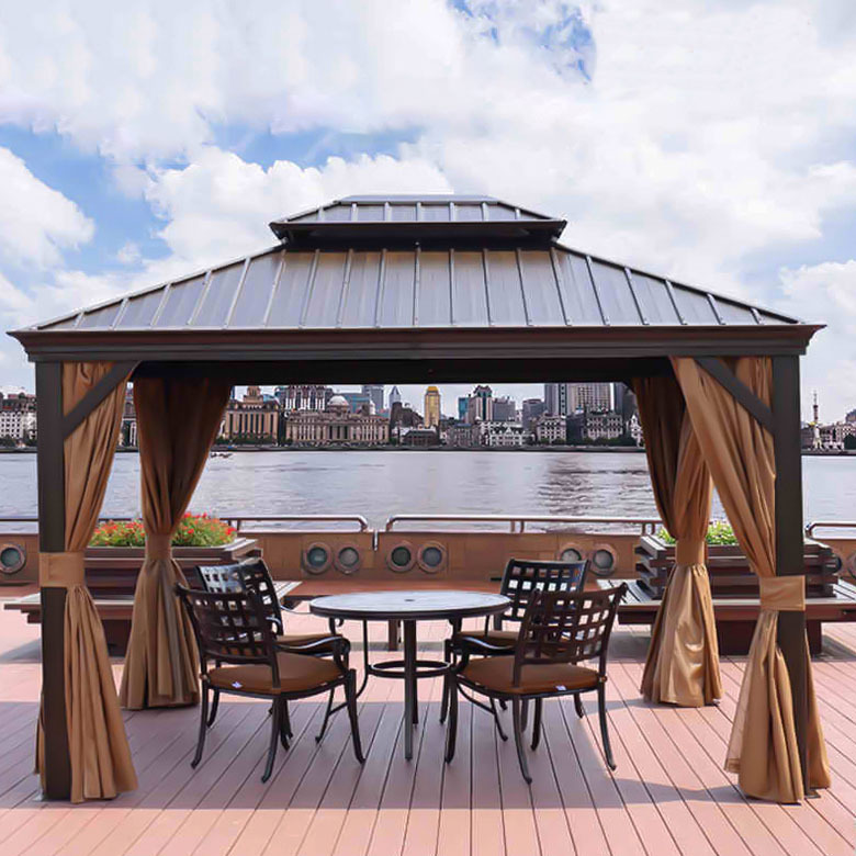 户外庭院凉亭休闲罗马帐篷阳光铝合金遮阳棚别墅景区花园亭子定制