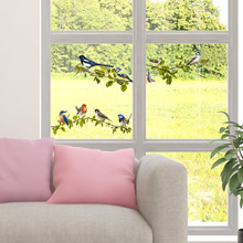 新款AD3363卡通动物个性小鸟枝头玻璃窗户家居美化装饰墙贴纸