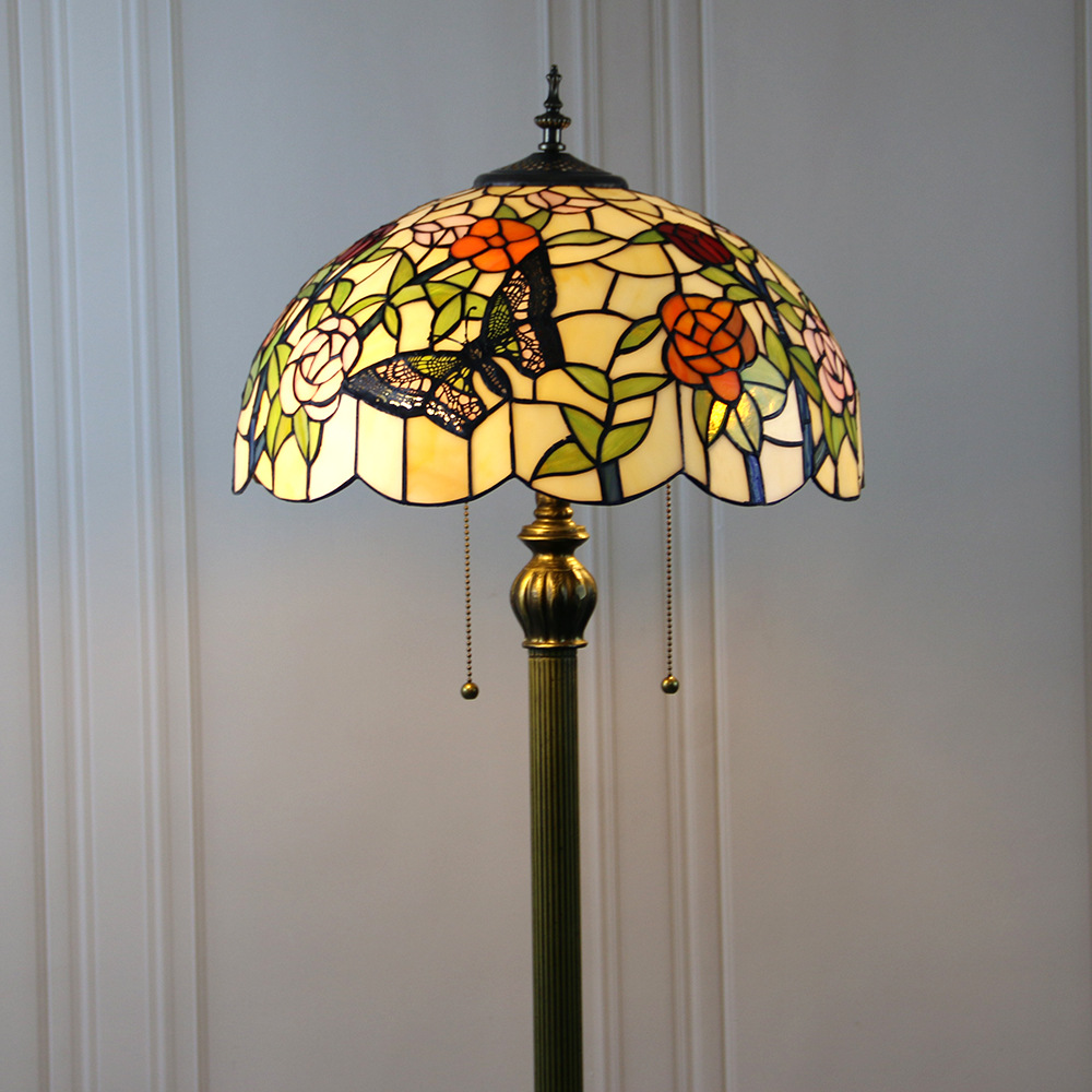 蒂芙尼18寸落地灯欧式复古酒店客房落地灯东南亚北欧蜻蜓落地灯具