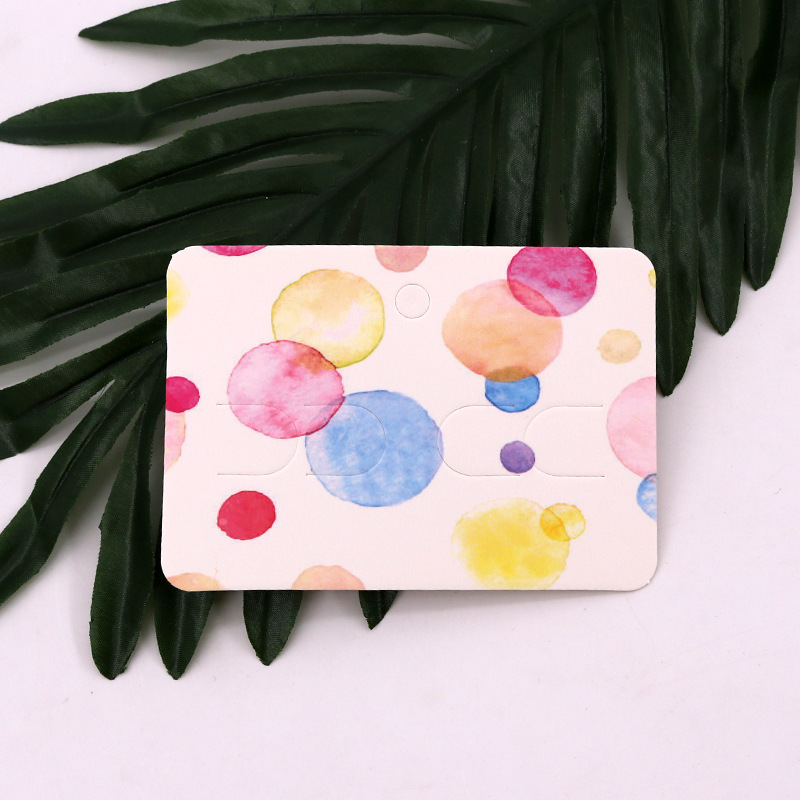 100张彩印图案创意发夹卡纸7*10柜台包装展示卡纸夹子头饰卡100张