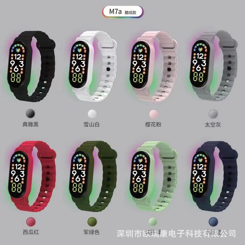 New Led Flash Electronic Watch Bracelet M7a Student Sports Ins Wind Factory Source in Stock Direct Selling