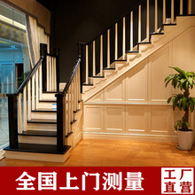 实木楼梯扶手护栏室内家用红橡木踏步板整梯窗户阳台栏杆
