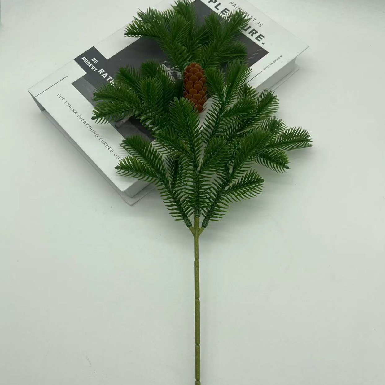 亚马逊新款 仿真绿植圣诞松针枝果 圣诞树diy装饰配件氛围节日diy