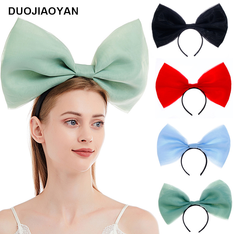 europe and america cross border new oversized bow fabric headband internet celebrity same style photo exaggerated hair accessories props headband