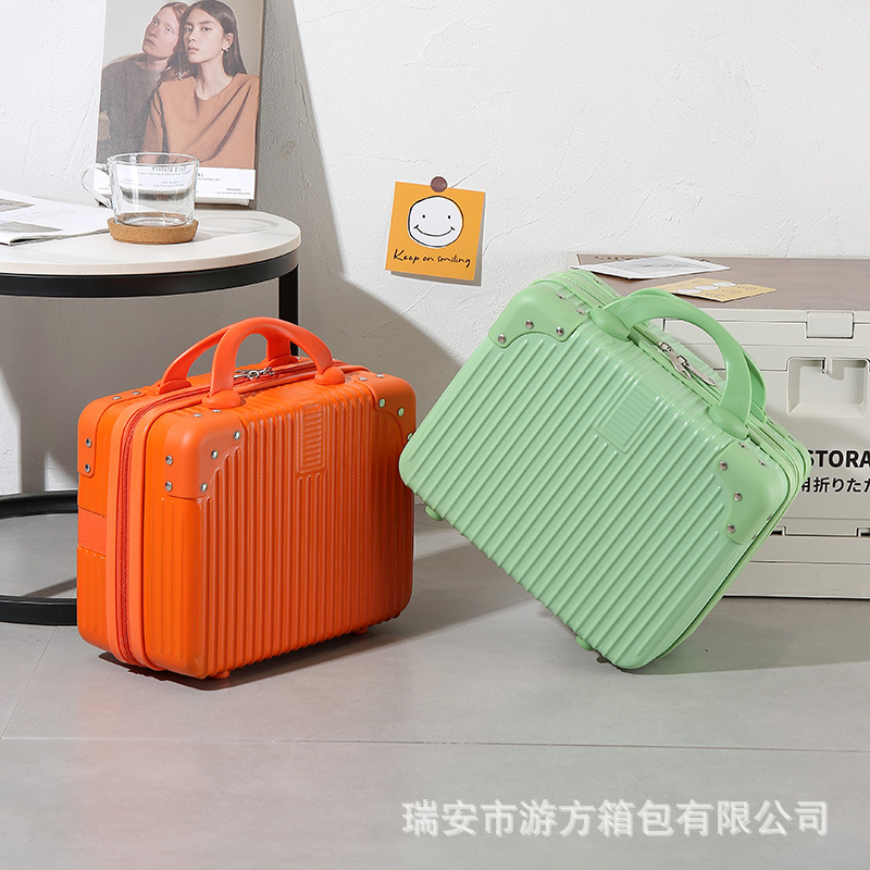 Retro Lightweight Suitcase Small Luggage 14-Inch Mini Cosmetic Case 16-Inch Suitcase Storage Suitcase with Combination Lock